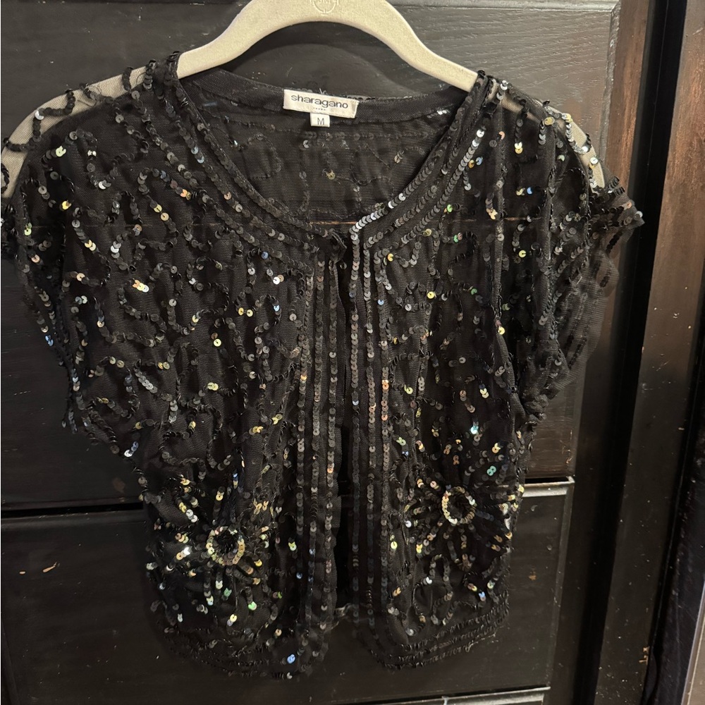 Black Sequin Women's Top